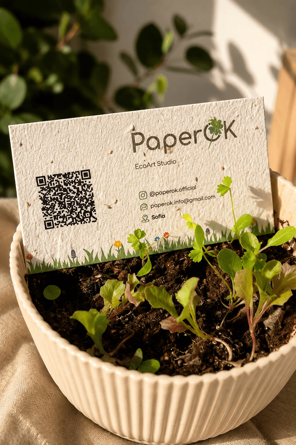 Картички, хартия и поникнали цветя от PaperOK