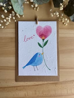 Картичка за любов „Love – цвете сърце“